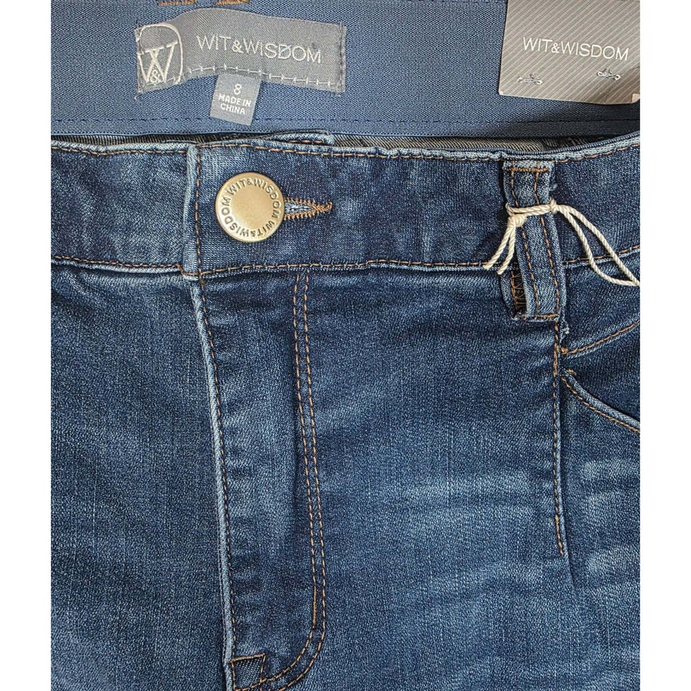 Wit & Wisdom Wyatt Skyrise Ab-solution Wide Leg Jeans Dark Wash 27" Inseam - Picture 6 of 10